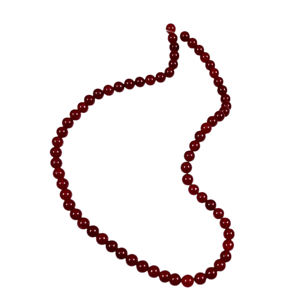 Red Jade Translucent Round Beads 4mm