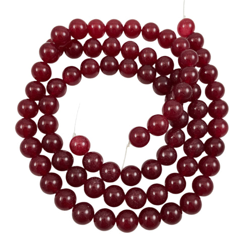 Red Jade Translucent Round Beads