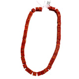 Red Sponge Coral Square Bead Strands 8mm