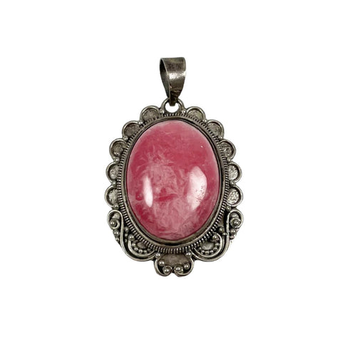 Rhodochrosite Sterling Silver Pendant