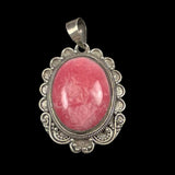 Rhodochrosite Sterling Silver Pendant