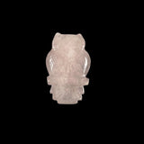 Carved Rose Quartz Owl Pendant