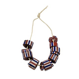 Red White Blue Venetian Striped Chevron Trade Beads