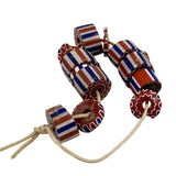 Red White Blue Venetian Striped Chevron Trade Beads