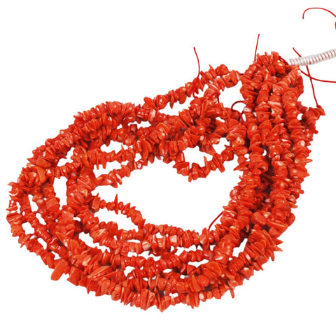 Italian Salmon Orange Coral Chip Strands