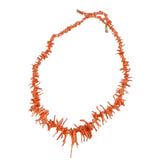 Deep Salmon Pink Branch Coral Necklace 24 inches