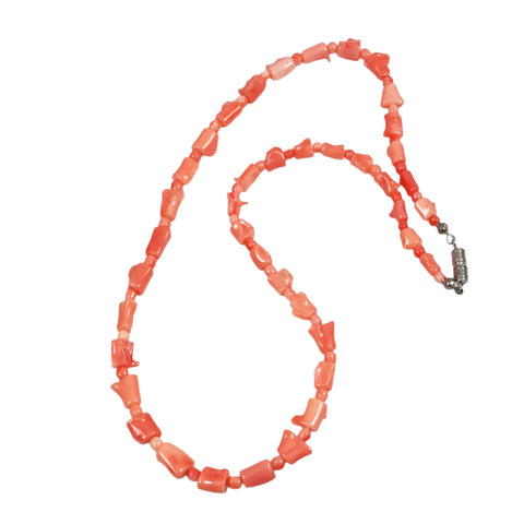 Vintage Salmon Pink Coral Necklace