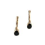 14K Gold Sapphire Diamond Earrings