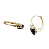 14K Gold Sapphire Diamond Earrings