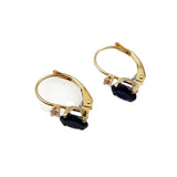 14K Gold Sapphire Diamond Earrings