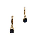 14K Gold Sapphire Diamond Earrings