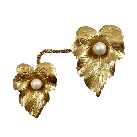 Sarah Coventry Chit-Chat Leaf Brooch Set 1960