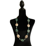 Amazonite & Shell Necklace Long Vintage