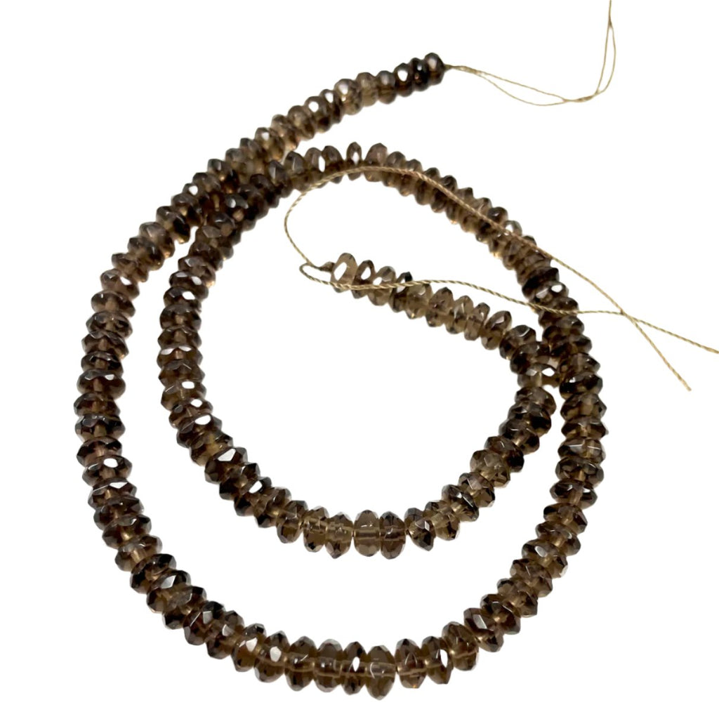 Smoky Quartz Faceted Rondelle Beads Gemstones