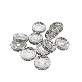 Silver Plated Crystal Rondelles 12mm 