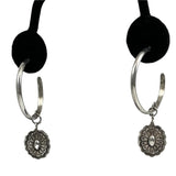 Native American Concho Sterling Hoop Earrings by Raymond Coriz