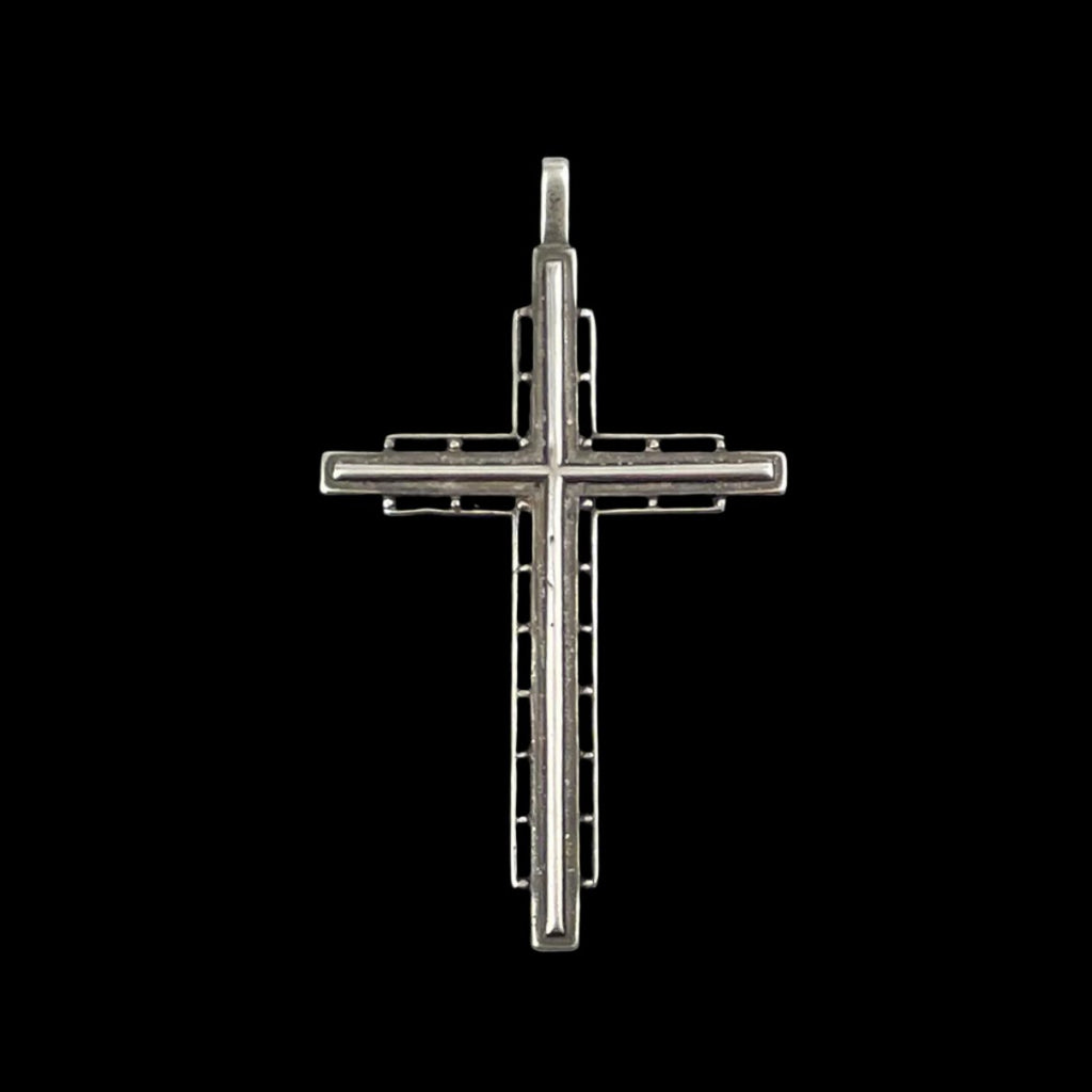 Large Sterling Cross Pendant Vintage