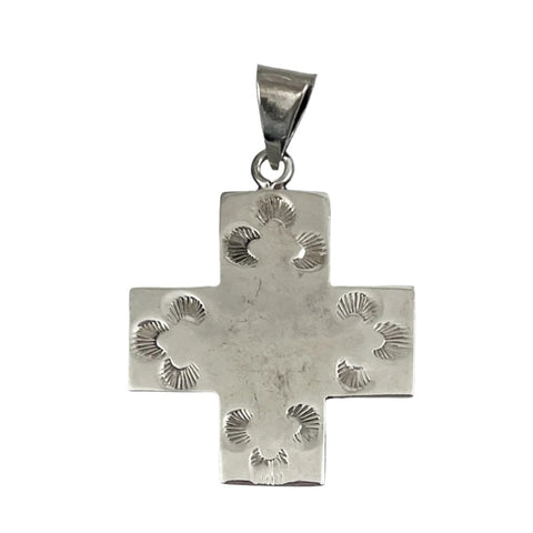 Sterling Cross Pendant Vintage Mexican Silver