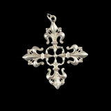 Sterling Fleur-De-Lis Cross Pendant