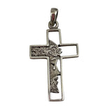 Sterling Holy Face Cross Pendant