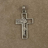 Sterling Holy Face Cross Pendant