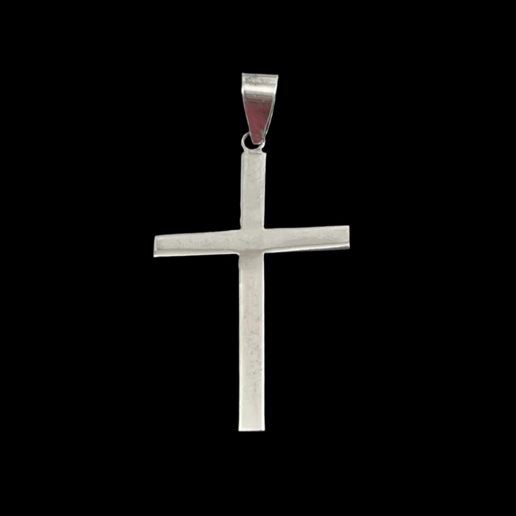 Large Sterling Cross Pendant 2.5 Inches