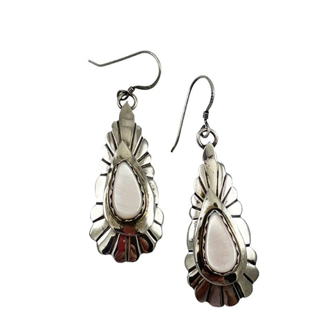 Sterling Mother of Pearl Native American Earrings