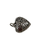 Sterling Repousse Puffy Heart Charm Victorian