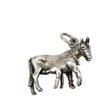 Sterling Silver Mare & Foal Horse Charm Vintage