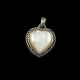 Sterling Mother of Pearl Heart Pendant