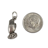 Sterling Silver 3D Praying Hands Charm