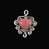 Rhodochrosite Sterling Heart Pendant