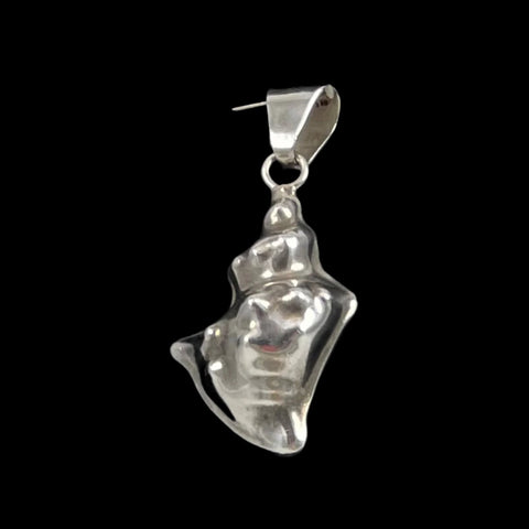 Sterling Shell Pendant Mexican Silver