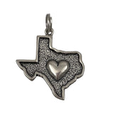 Sterling Silver Heart of Texas Charm Pendant