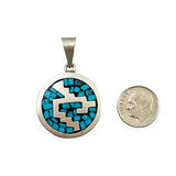 Sterling & Turquoise Mexican Pendant Vintage