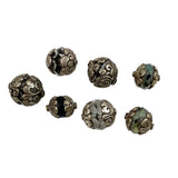 Tibetan Silver Capped Beads Vintage