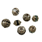 Tibetan Silver Capped Beads Vintage