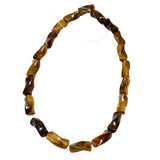 Tiger's Eye Gemstone Twisted Tube Beads 20mm