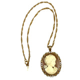 Trifari Gold Cameo Necklace Vintage