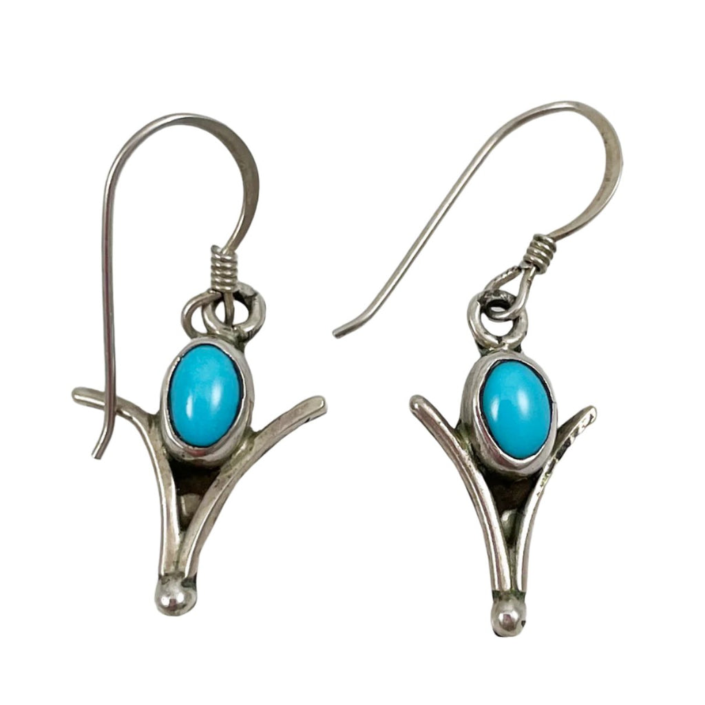 Sleeping Beauty Turquoise Sterling Silver Earrings