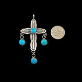 Navajo Sterling Silver & Turquoise Cross Pendant