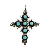 Sterling Silver & Turquoise Cross Pendant Navajo