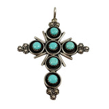 Sterling Silver & Turquoise Cross Pendant Navajo