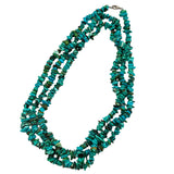 Vintage Turquoise & Sterling Necklace Extra Long