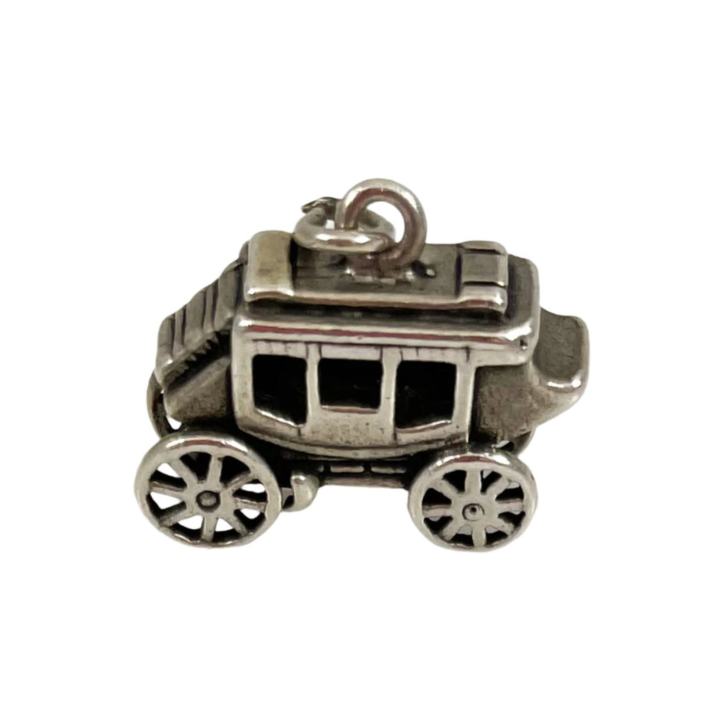 Covered Wagon Charm in Sterling Silver Vintage