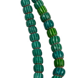 Antique Green Watermelon Chevron Trade Beads