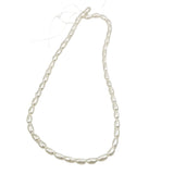 White Freshwater 8mm Oval Pearls Strand