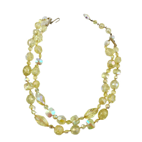 Vintage yellow crystal necklace