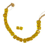 Yellow Glass Cube African Trade Beads