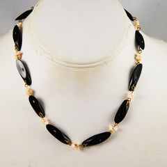 Black and Angel Skin Coral Necklace Vintage